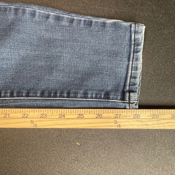 Prana Women's Blue Dark Wash Denim Whiskered Skinny Jeans Size 4 Short - Picture 10 of 11